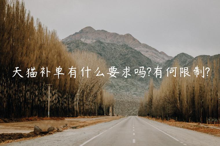 天貓補(bǔ)單有什么要求嗎?有何限制?